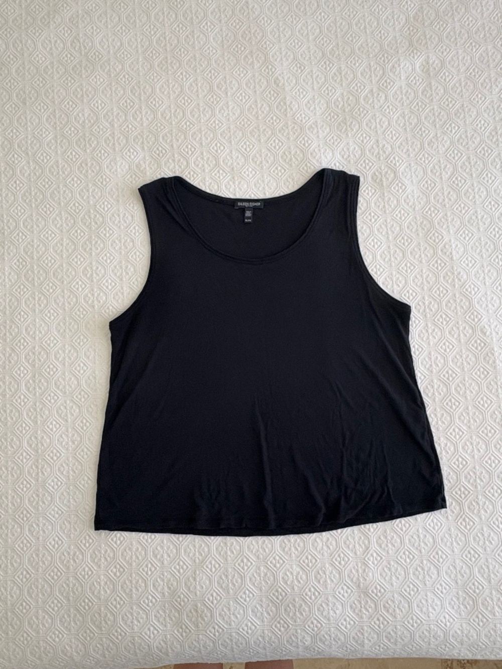 Eileen Fisher The System Black Silk Knit Tank Top PL